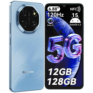 BlackviewShark6SIM�t���[�X�}�z5G�Ή�Android15�X�}�z|DokeAI����(ChatGPT)|6.88�C���`120Hz�f�B�X�v���C|12GB+128GB