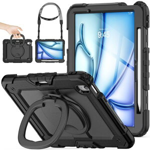 SEYMACstockiPadAir(M3/M2)11C`(2025/2024)OnhϏՌP[XیtBtOʃJo[y[360°]OnhX^hV_[XgbviPadAir11