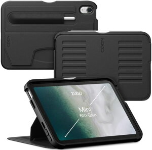 ZUGU CASE iPad Mini �P�[�X ��6/��7���� A17 Pro 2021/2024 [�u���b�N]