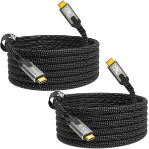 CABLAPTOP[2�{�Z�b�g]usbc�P�[�u��3mUSBCtoUSBC�P�[�u���A3.2Gen2x2�A4K@144Hz/60Hz�A8K@30Hz�u���[�e�b�hTypeC�P�[�u���A20Gbps�����f�[�^�]��CtoC