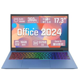 17.3�C���`�m�[�g�p�\�R��Office2024����Corei5-1038NG72.0~3.8Ghz/360Hz���t���b�V�����[/1080PIPS/Win11