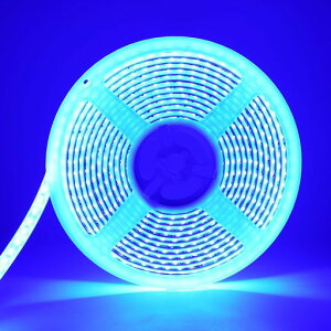 Ledテープライトストリップライト5m600連12V明るさ調整間接照明イルミネーションライト2835SMDカット可能取付簡単DIY両面テープUSB給電式防水IP68超高輝度ブルー