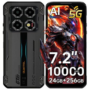 OUKITEL�^�t�l�X�X�}�zWP605G10000mAh��e�ʃo�b�e���[IP68�h��24GB+256GB33W�}���[�d7.2�C���`FHD+����108MP�Î��J����SIM�t���[�X�}�z�{��Android15