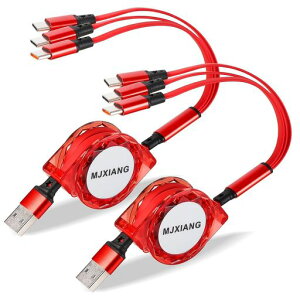 MJXIANG �}���` USB C ������莮�P�[�u�� 1M 2�{�p�b�N�AQC 3.0(3A) USB C �X�v���b�^�[�P�[�u�� 3 in 1�A3�̃^�C�vC�|�[�g�t���AiPhone 17/16/15�V���[�Y�AiPad Pro�ASamsung