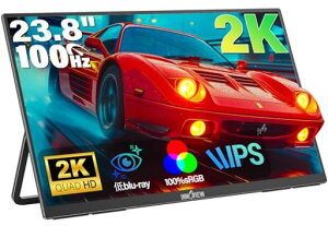 InnoView ���o�C�����j�^�[ 23.8�C���` 2K ���o�C���f�B�X�v���C QHD(2560x1440) 100%sRGB 100Hz �|�[�^�u�����j�^�[ ���� �Q�[�~���O���j�^�[ IPS�t���p�l�� ����� HDR���[�h FreeSync