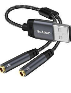 DuKabel30CMUSB�O�t���T�E���h�J�[�h�I�[�f�B�I���z�P�[�u��USBA(�I�X)���E��d�����4��3.5mm�X�e���I(���X)x2����C���z���W���b�N�����O�k�N���X�^���i�C�����ґg24K�����b�L(XboxOne/PS3�s�Ή�)