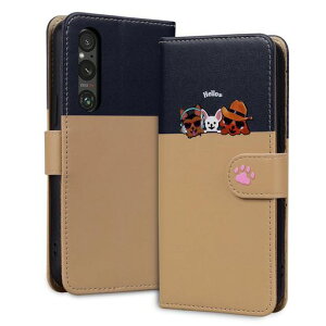 Xperia1Vケース手帳型スマホケースおしゃれ人気ソニーxperia1vso-51d/sog10ケース手帳型上質PUレザー耐衝撃エクスペリア1vケーススマホケースかわいい子猫犬柄カバーSony