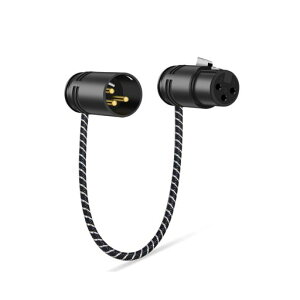 NCGGGYマイクケーブル360度回転式直角XLRケーブル角度調整可能なメスXLR-オスマイクケーブルアダプターマイク録音用コンデンサマイク、AVアンプ、スピーカー等の録音デバイスに対応0.3M