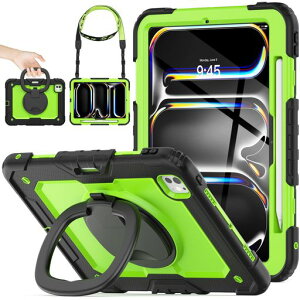 SEYMACstock2025�N/2024�NiPadPro11�C���`(M5/M4)�����O�n���h���ϏՌ��P�[�X�ی�t�B�����t���O�ʃJ�o�[�y�����[360°��]�����O�n���h���X�^���h�V�����_�[�X�g���b�viPadPro11