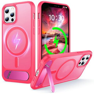 NJROWiPhone12/iPhone12Pro�p�P�[�X�}�O�l�b�g�X�^���hMagSafe�Ή�[�X�^���h&���C�����X�[�d2in1][���ߍ��݉B���u���P�b�g][�~���^���[�ϏՌ�]�X�����������}�b�g�V���R(�s���N)