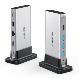 LENTION9in1縦置きUSBCドッキングステーションCB-D53HDMIUSB3.0ギガビットイーサネット10/100/1000Mbps有線LANPD対応最大100W3.5mmミニジャックtypecDock