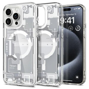 Spigen �y�n��18�N�̋Z�p�́z iPhone 15 Pro Max �P�[�X �N���A MagSafe�Ή� �ČRMIL�K�i �E���g���E�n�C�u���b�h�E�}�O�t�B�b�g ACS07034 (�[���E�����E�z���C�g)