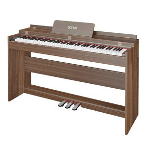 IKTMI電子ピアノ88鍵盤ハンマーアクション鍵盤木製ピアノ88鍵3本ペダル付きアップライトピアノDigitalPiano人気電子ピアノMIDI対応大人子供初心者の練習サブブラウン