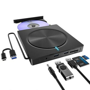 CDDVD�h���C�u�O�t���y5in1�A1�䑽���AUSB3.0&Type-C���ڑ��z�h���C�o�s�v�É��ǎ�/������CD�v���[���[�o�X�p���[�쓮�O�t��CD�h���C�uTF/SD/USB�|�[�g�t���y�ʔ��^���w�h���C�u�O�t��CD�h���C�u