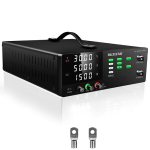 RUZIZAO���o�͉ϒ����d��30V50A1500W�������艻�d���o�̓X�C�b�`�t��/OCP(�ߓd���ی�)&OVP(�ߓd���ی�)/�������@�\/�G���R�[�_�m�u/4��LED�f�B�X�v���C/���b�N�{�^��