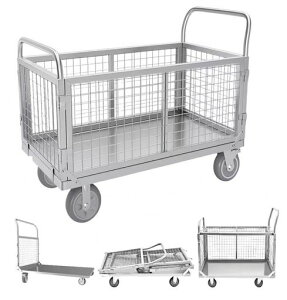 TUIYIDUO�J�S��Ԑ܂肽���ݎ��艟�����b�V����ԐÉ��u���[�L�t���ω׏d400kg360�x��]�ԘU�ԋƖ��p�ȒP�g�ݗ��đq�ɍH��X�܉��5�C���`�L���X�^�[�t���u���[�L�t��(101.8*60*95CM)