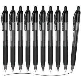 EYEYEボールペン黒0.5mmペンセット10本パック格納式ゲルインキ水性ボールペンゲルインクボールペン細字ブラックなめらかな書き心地G-103