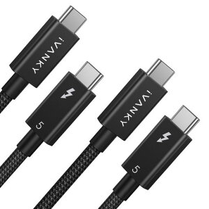 IVANKY Thunderbolt 5 �P�[�u�� �C���e���F�� (240W, 8K, 120Gbps) 1mx2�{ �i�C���� USB-C&USB-C