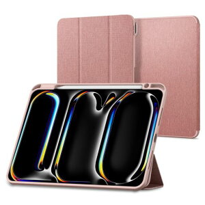 Spigen iPad Pro 11�C���` M5/M4 (2025/2024) �P�[�X �X�^���h �ϏՌ� ���菝�h�~ �t�@�u���b�N �I�[�g�X���[�v �A�[�o���E�t�B�b�g ACS07021 (���[�Y�E�S�[���h)