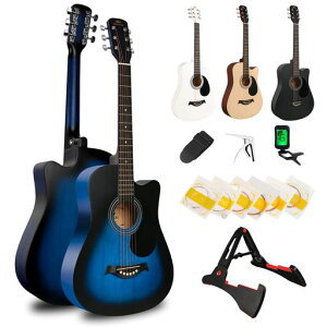 BESYOUギターアコースティックギターベース15点セット入門練習ギター38インチ初心者セット子供学生用アコギ日本語取扱?明書ソフトケースギタースタンド付き
