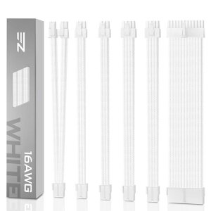EZDIY-FAB PC�d�������X���[�u�P�[�u�� GPU/CPU�pPC�d�� �����P�[�u�� �d����p PSU�P�[�u�� PC�d���P�[�u�� 16AWG�����\���R�A 2�{��8�s��GPU�����P�[�u�� 2�{��6�s��GPU�����P�[�u�� 1�{��8�s��CPU�c