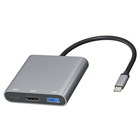 HDMI TYPE-Cアダプタ 3IN1、DAPOKJD USB タイプ C HDMI デジタルAVマルチポート変換アダプタ USB C TO HDMI 4K出力 + USB 3.0 + TYPE C高速PD充電、MACBOOK PRO/MACBOOK