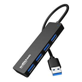 USB ハブ、ODITTON USB ハブ 3.0 4 ポート超フラット データ ハブ 5GBPS データ転送タイプ A USB アダプター MACBOOK、IMAC、SURFACE PRO、ラップトップなどに対応