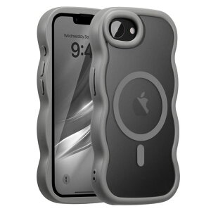 UEEBAI�Ή�iPhone17e/iPhone16e�p�̃P�[�X����TPU�E�F�[�u�f�U�C���X�}�z�P�[�X�N���A�����l�C�������P�[�XMagSafe�Ή����^�y�ʑϏՌ��g�^�o���p�[�X�}�z�P�[�X-�O���[