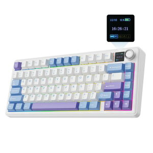 EPOMAKER X AULA F75 MAX �g���C���[�h���C�����X�Q�[�~���O�L�[�{�[�h TFT�X�N���[�� �m�u �z�b�g�X���b�v�Ή�