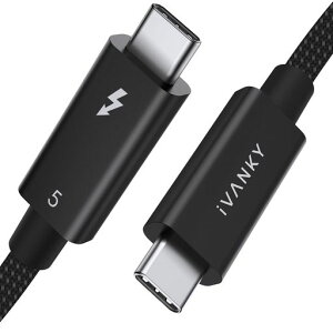 Thunderbolt5�P�[�u��IVANKY240W�}���[�d8K/60Hz�f���o�͍ő�120Gbps�����f�[�^�]��Thunderbolt4/3USB4���ʌ݊�MacBookPro/MacMini