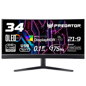Predator�Q�[�~���O���j�^�[34�C���`�p��21:9�E���g�����C�hOLED�����175Hz0.1msUSBType-C65W���dKVM��������VESADisplayHDRTrueBlack400