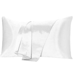 枕カバー4363両面洗えるピローケース封筒式枕カバー美肌美髪静電気防止摩擦軽減快眠防ダニ四季適応贈り物1枚(アイボリー)