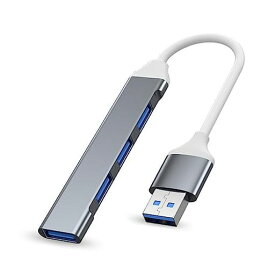 WOWSSYO USBハブ USB 3.0スプリッタ 4-IN-1USBアダプタ USB 3.0ドッキングステーション MACBOOK PRO WINDOWSラップトップおよびUSBポートを持つ他のデバイス用-グレー