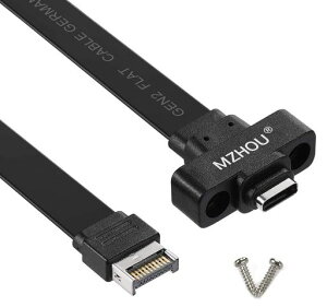 Mzhou USB 3.1 Gen2 Type-C to Type-E �t�����g�p�l���ϊ��A�_�v�^�[ - 10Gbps�����]�� / �}�U�[�{�[�h�ڑ��p / 50cm�P�[�u�� & ���t���l�W�t�� - PC�P�[�X/�f�X�N�g�b�v�Ή� (USB-C
