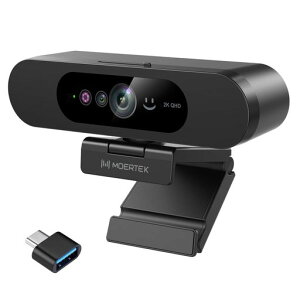 MOERTEK Windows Hello ��F���J�����A2K HD �E�F�u�J����, �}�C�N�t���R���s���[�^�[�J�����A�v���C�o�V�[�J�o�[�A�r�f�I��c�A���C�u�A�X�g���[�~���O�A�I�����C���w�K�p�m�[�g�p�\�R���E�F�c