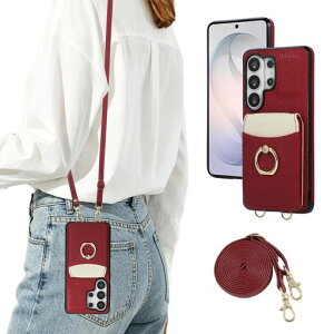 Rosbtib Galaxy S26 Ultra �P�[�X �蒠�^ �V�����_�[ �M�����N�V�[s26 Ultra �P�[�X �V�����_�[ �����O�t�� �J�[�h���[ �X�}�z�P�[�X galaxys26ultra �P�[�X�J�o�[ ������� SCG37 SC-53G �ɓK�p
