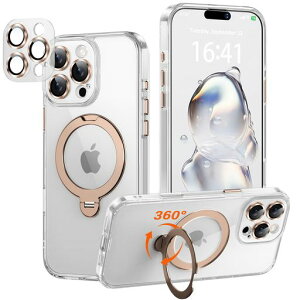 iPhone16ProMax�p�P�[�X�y�Ɍ��̓������ƕی�́z4in1�J�����ی���/MagSafe�Ή�/360�x��]�X�^���h/�X�g���b�v�z�[�����t���c�����Ή����΂ݖh�~���C�����X�[�d�Ή��ϏՌ��J�����t�B����