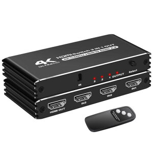 HDMI�ؑ֊�4K@60HzHDMI�Z���N�^�[3����1�o�̓X�C�b�`���[HDMI2.0b�Ή��؂�ւ���HDCP2.2HDR103D18Gbps�����E�蓮�ؑ։\�����R���t��-�u���b�N