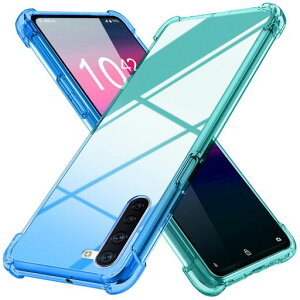 OPPOReno3Aケースクリア薄型グラデーション色ケース軽量tpu耐衝撃スマホケース透明米軍MIL規格取得おしゃれ黄変防止防塵一体型人気オッポリノ3a携帯カバーブルー/緑MD-SXJB-16-05