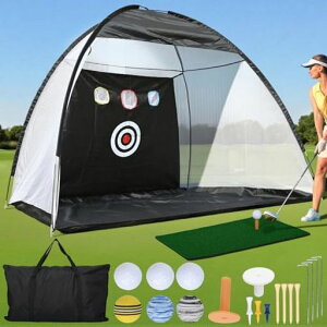 ohbienゴルフ練習ネット3Mx2Mx1.8M折りたたみ式飛散防止ゴルフネット大型室内屋外兼用設置簡単取り外し簡単初心者向き日常練習自宅練習ポータブル収納庭公園収納バッグ付き芝生マット付き