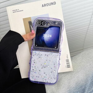 QLTYPRI�Ή�GalaxyZFlip6/ZFlip5�P�[�X�N���ATPU�J�o�[�E�F�[�u�������؍������E�F�[�u�O���b�^�[�������^�y�ʑϏՌ�����~��(SC-54E)�X�}�z�P�[�X���C�����X�[�d�Ή�