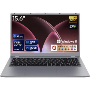 UOWAMOU �m�[�g�p�\�R�� 15.6 �C���` Office 2024 �W������ Windows 11 Intel Core Ultra 5 115U NPU ���� AI �Ή� 12GB LPDDR5 512GB SSD FHD IPS �L����p