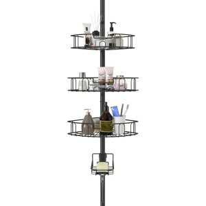 RustproofShowerCaddyforBathroomBathtubStorageOrganizerwith4AdjustableBaskets97.5-312.5cmShowerCornerCaddy