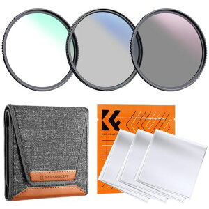 K&F CONCEPT 58mm �����Y�t�B���^�[�Z�b�g ND4�t�B���^�[+PL�Ό��t�B���^�[+UV�ی�t�B���^�[+�N���[�j���O�N���X+�t�B���^�[�P�[�X ���w�K���X 18�w�i�m�R�[�e�B���O (K �V���[�Y)