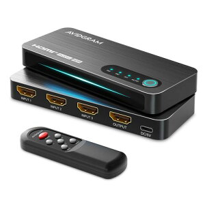 HDMI 2.1 �X�C�b�` 4K 120Hz, AVIDGRAM HDMI�ؑ֊� 3�C��1 IR�����R���t�� 3�|�[�g 8K 60Hz �����Z���N�^�[�n�u�Ή� 8K@60Hz 48Gbps Xbox Series X PS4 Pro PS5 UHD