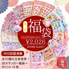 ＼超豪華福袋！10枚入り／シール 3Dシール 立体シール セット 3D立体シール ぷっくりシール キャラクター風 透明 お尻シール ぷくぷく ごほうびシール デコステッカー 手帳 ノート スマホケース ウォーターシール DIY 可愛い 女の子 子供 人気 ギフト