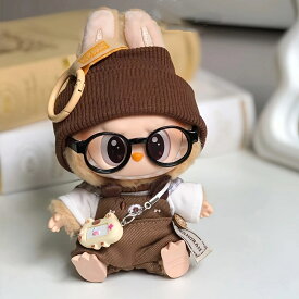 ラブブ 着せ替えドールセット ベスト付き ぬいぐるみ ドール服 うさぎ帽子 メガネ付き コーデセット かわいい 人形用 衣装 おしゃれ コスチューム 小物付き ギフト プレゼント 推し活グッズ ディスプレイ インテリア 人気アイテム