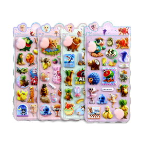 【40%OFF・新発売・数量限定】 ぷくぷくシール 3D キャラクター シールセット 可愛い デコステッカー ごほうびシール 手帳 ノート スマホケース 水筒 装飾用 立体 デコ 文具 子供 大人 プレゼント ギフト SNS映え 人気 アニメ風　【4枚セット】