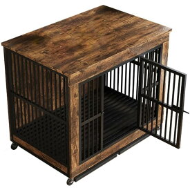 犬ゲージ 大型犬 中型犬 おしゃれ ペットサークル 家具調 ドッグケージ 犬小屋 室内 木目調 頑丈 門扉 2段ロック キャスター付き 掃除しやすい 引き出しトレー付 広い 1127496cm インテリア