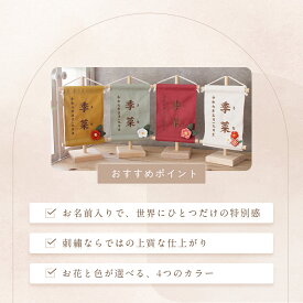 名前旗 刺繍 名入れ 命名旗 命名書 雛人形 ケース飾り コンパクト 木製 おしゃれ モダン ナチュラル 女の子 初節句 桃の節句 国産 お雛様 送料無料 ひな祭り ミニ ギフト 年月日 小さめ 吊るし 節句 初節句 ベージュ ホワイト くすみ タペストリー meimei-3